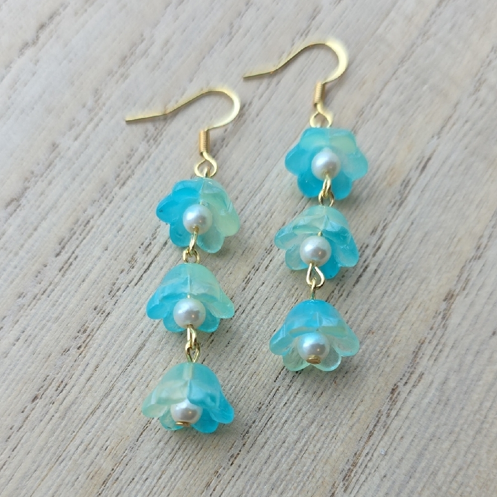 Handmade Floral Dangle Earrings